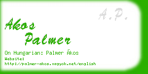 akos palmer business card
